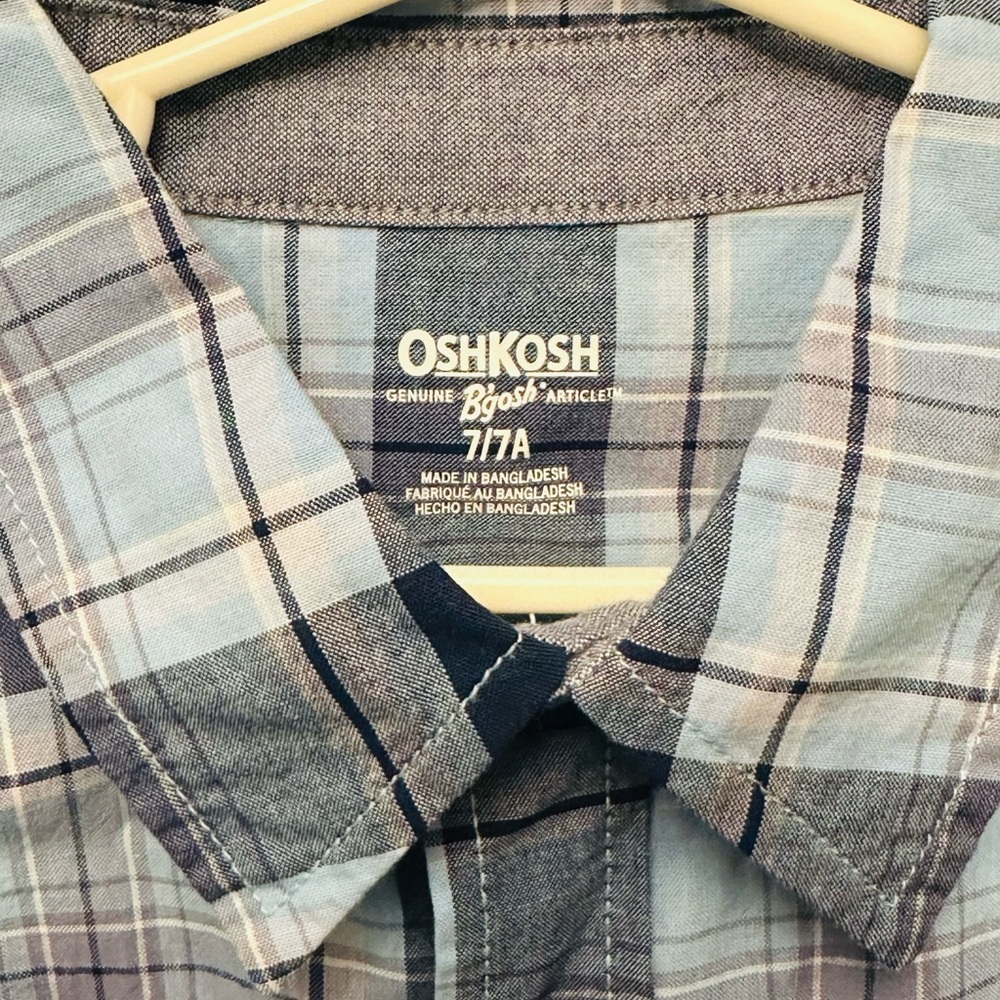 OshKosh B'gosh Men's Navy and Gray Plaid Shirt